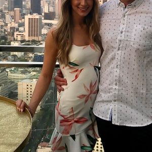 Showpo floral white dress